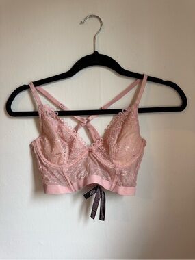 Victoria's Secret Pale Pink Lace Longline Bralette